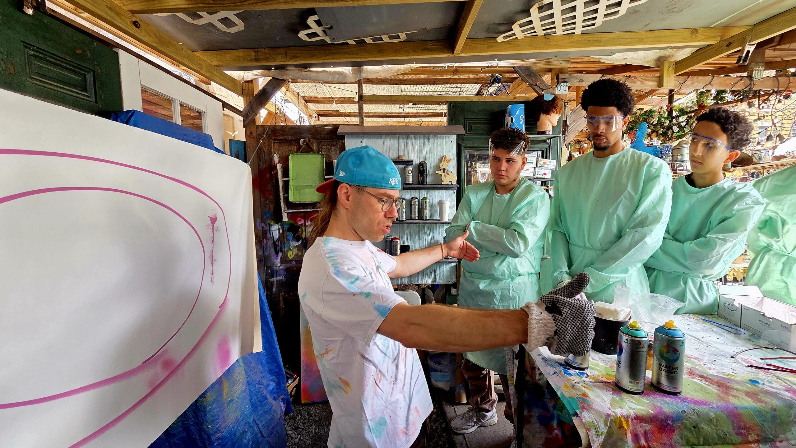 atelier graffiti new york avec un groupe scolaire street art avec un groupe scolaire Brooklyn atelier graffiti