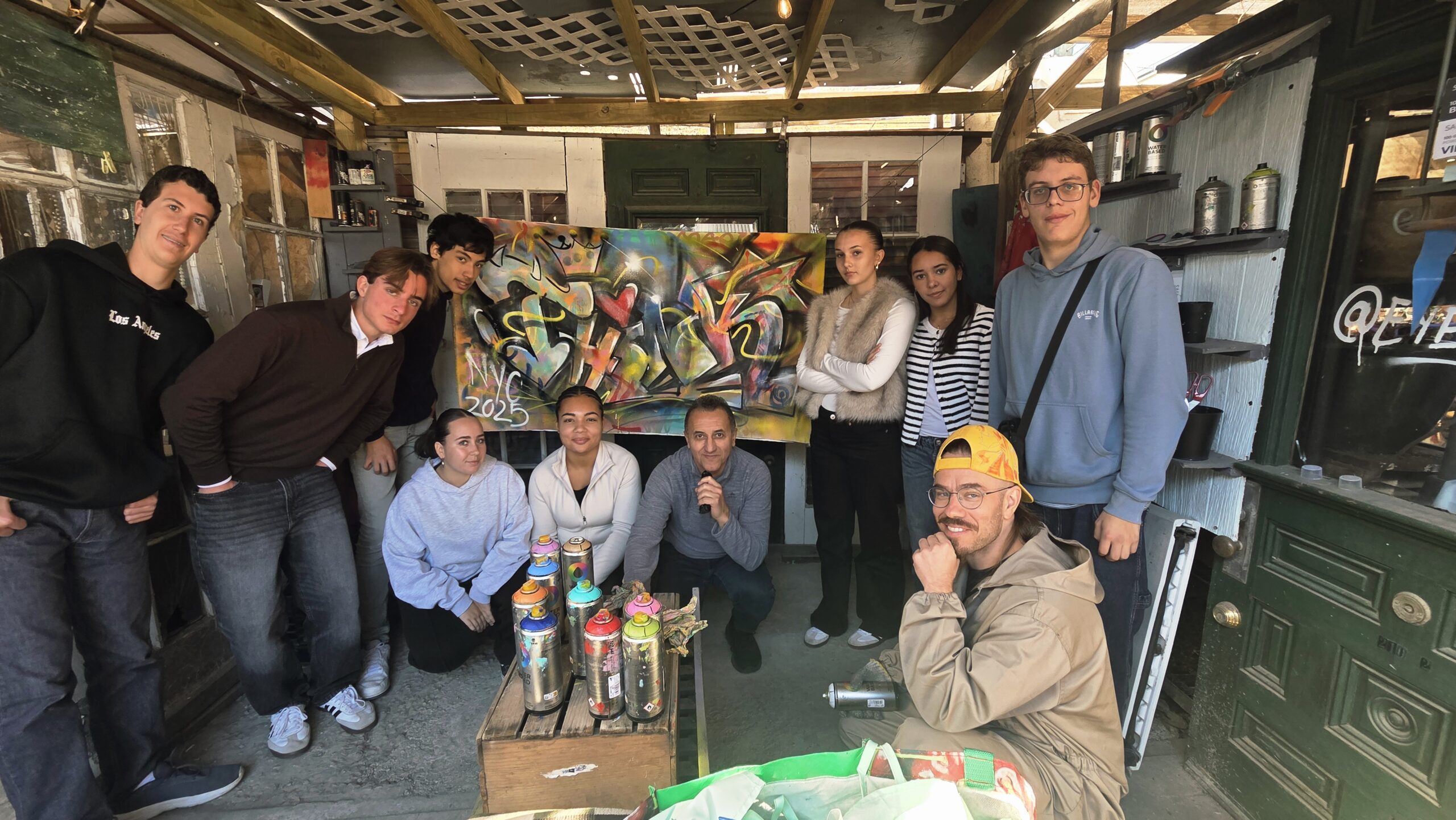 atelier graffiti new york atelier groupe scolaiire street art avec un groupe scolaire Brooklyn atelier graffiti