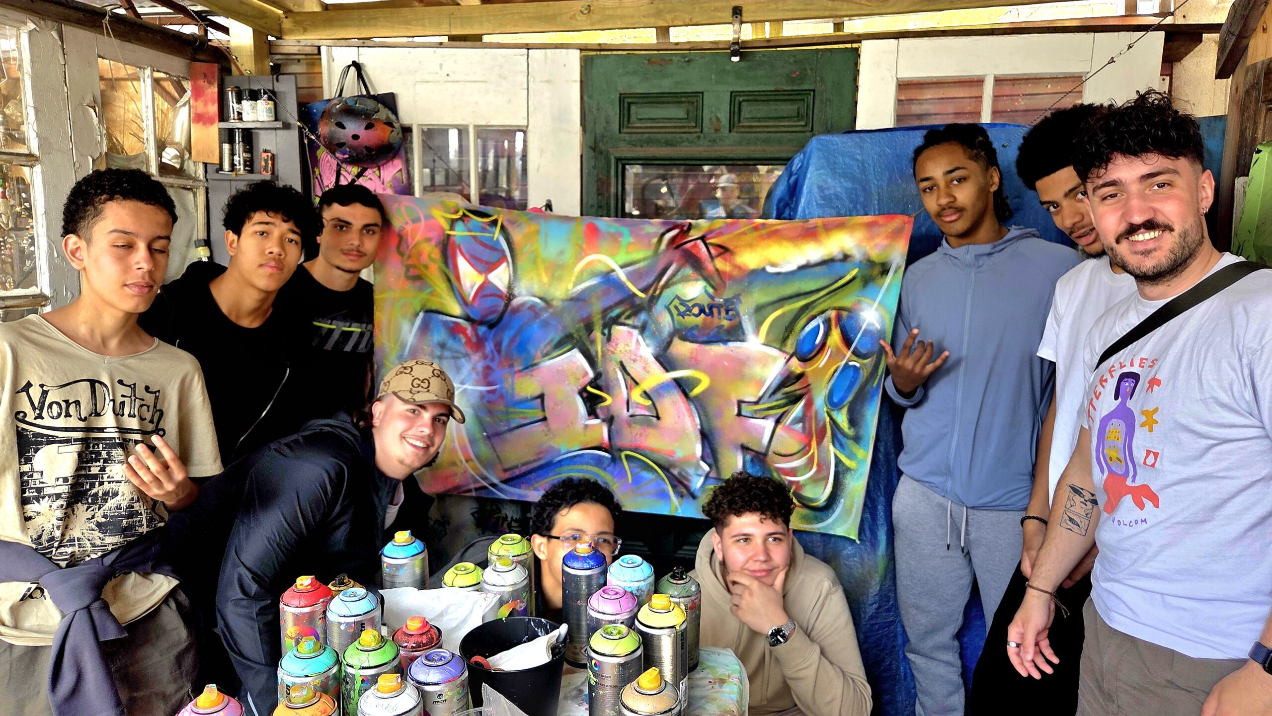 atelier graffiti new york avec un groupe scolaire street art avec un groupe scolaire Brooklyn atelier graffiti